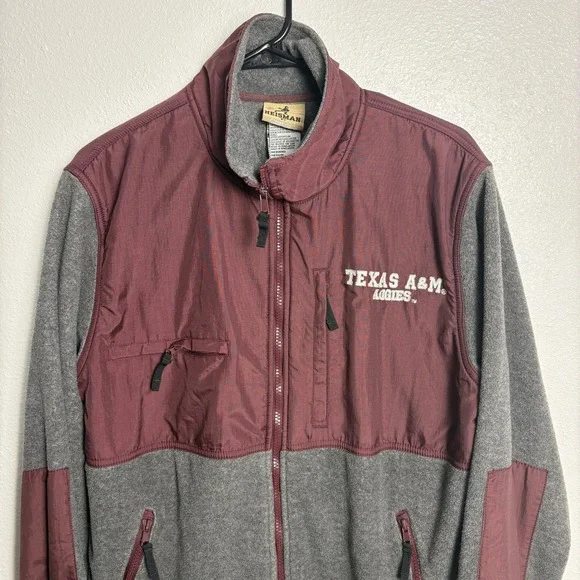 Heisman by Reebok Texas A&M Aggies Fleece Full Zip Jacket Maroon Mens Medium - Picture 3 of 9